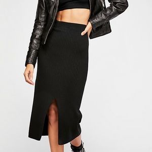 Free people black midi skirt